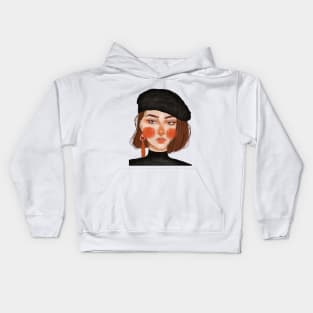 women with hat Kids Hoodie